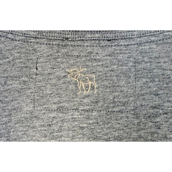 Abercrombie & Fitch Shirt Mens XL Gray Muscle Fit Logo Long Sleeve Tee Crewneck - Picture 4 of 6